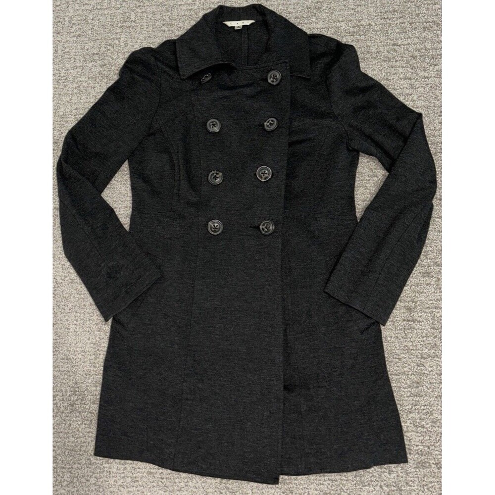 CAbi Style #648 Ponte Casablanca Double Breasted Trench Coat Jacket Gray…